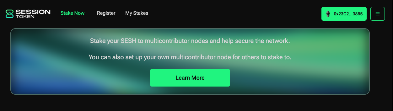 Session staking SESH