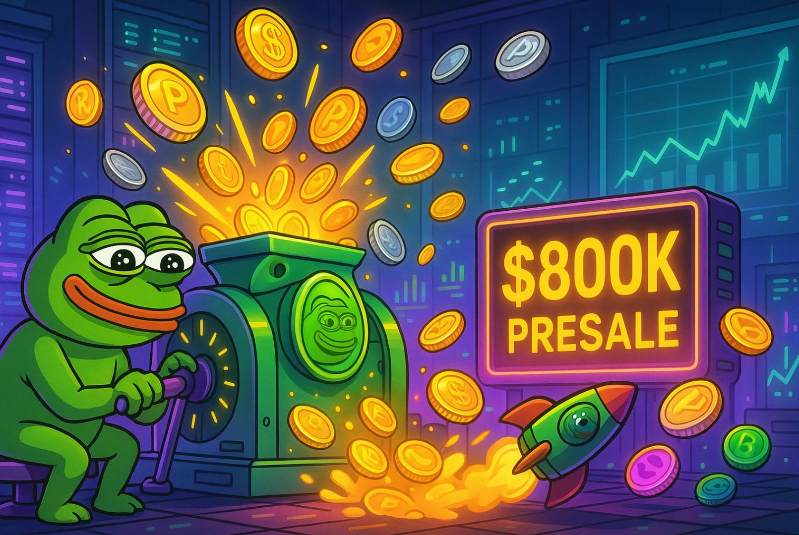 Pepenode presale reaches $800k allows users to mine meme coins